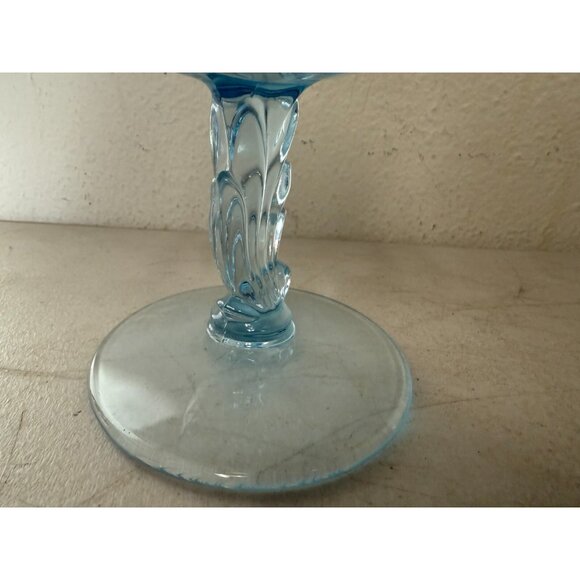 Vintage Empoli Italian Blue Glass Compote – Lidded Pedestal Candy Dish MCM - Picture 7 of 10